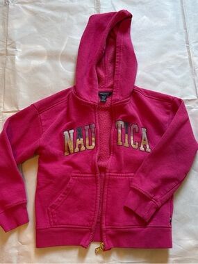 Nautica Kids Hot Pink Hooded Zip-Up Sweatshirt